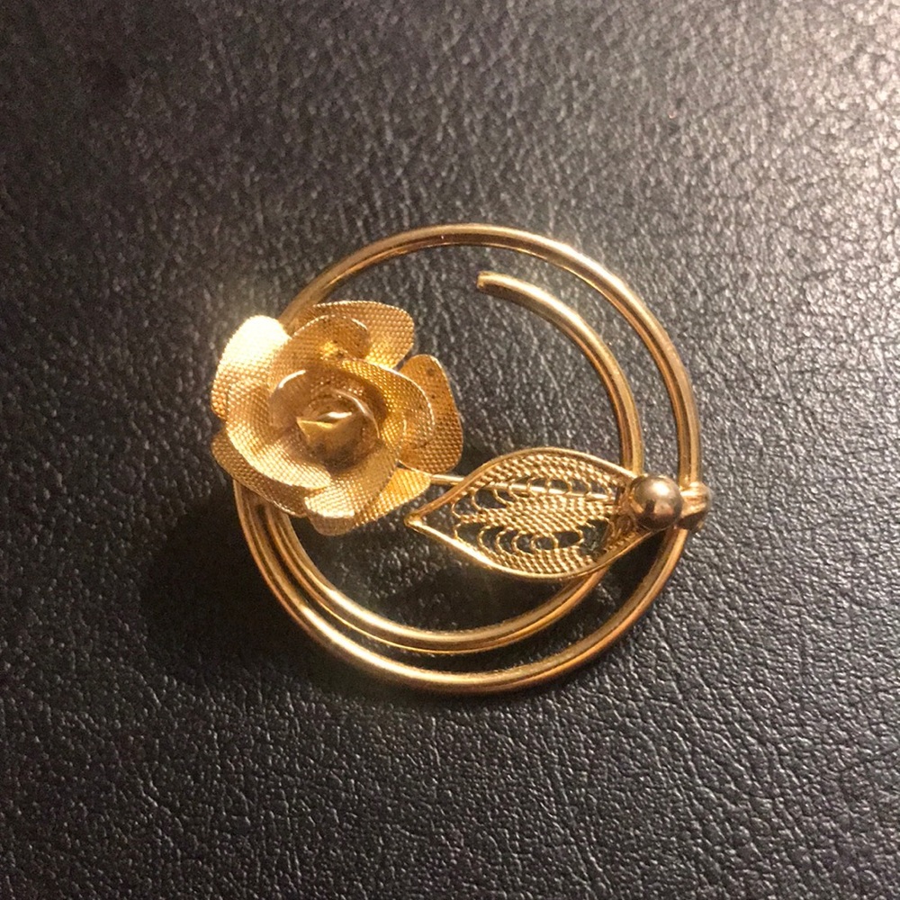Vintage Sarah Coventry Gold Rose 🌹 Brooch